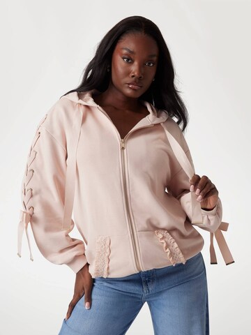 GUESS Sweatjacke in Pink: Vorderseite