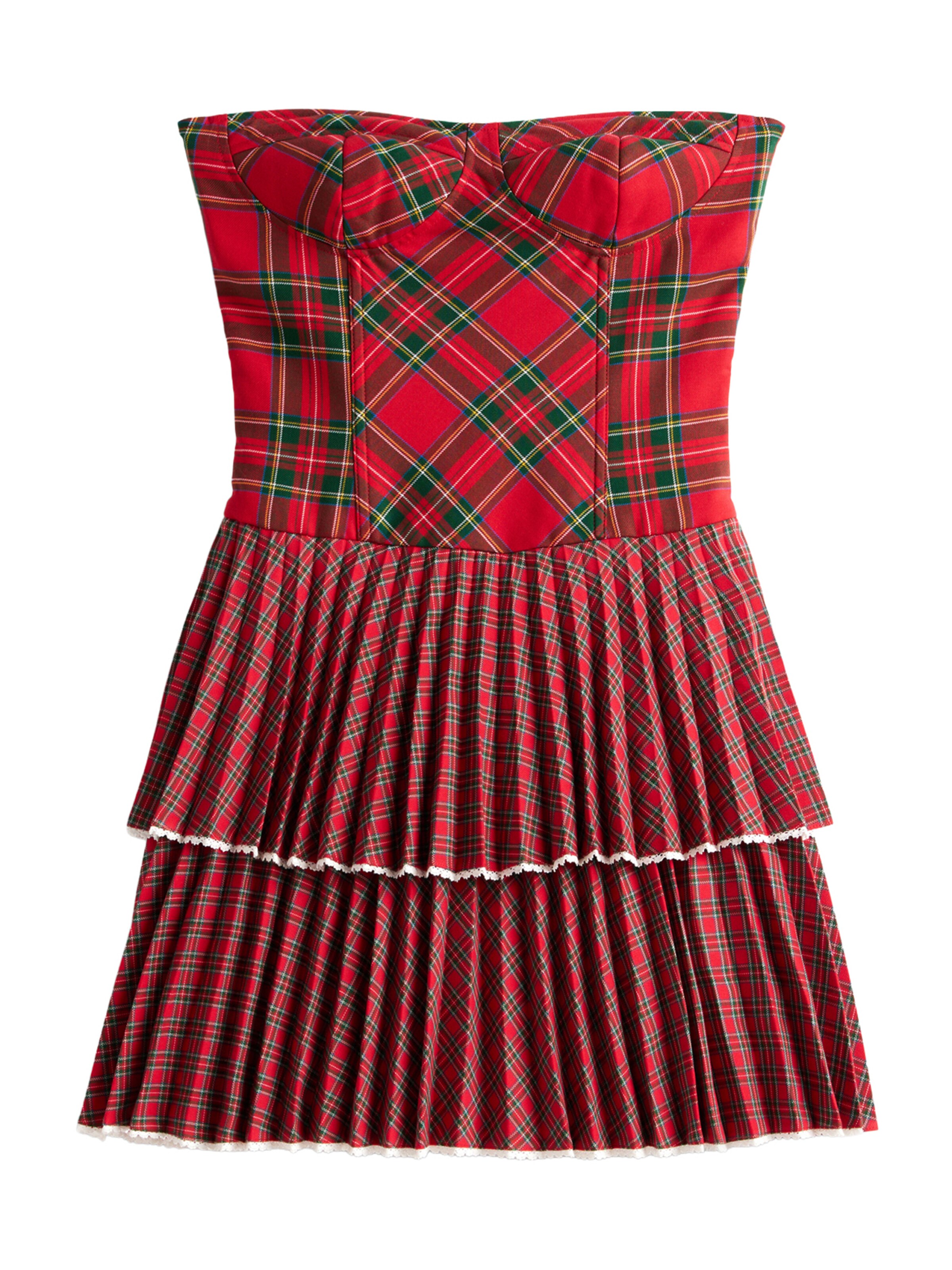 Tommy Jeans Рокля 'TARTAN' в червено: отпред