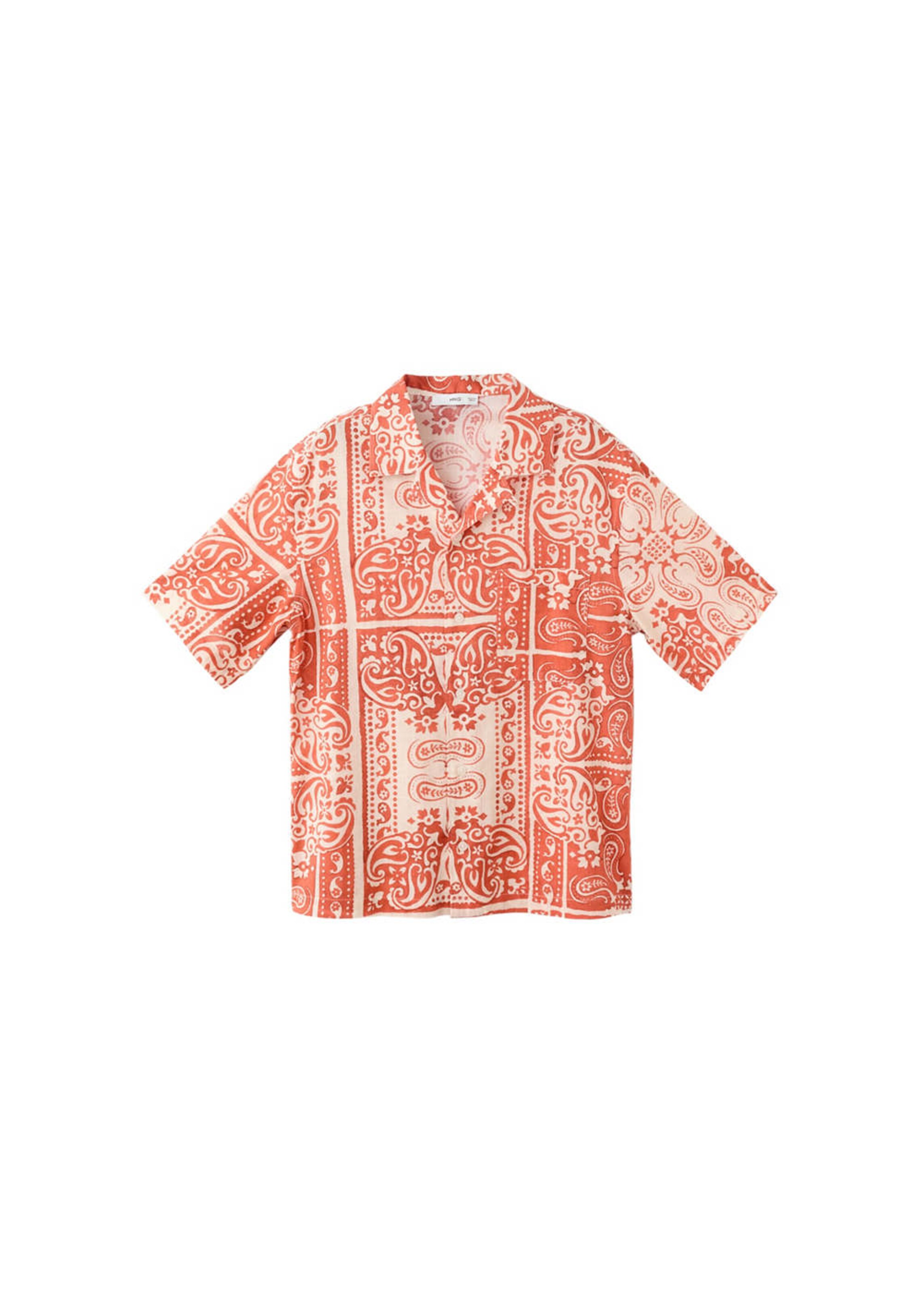 MANGO MAN Comfort Fit Hemd 'Madrasp' in Orange: Vorderseite