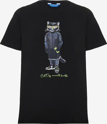 Cat e Lolette - Camiseta 'Sport Cat' en negro: frente