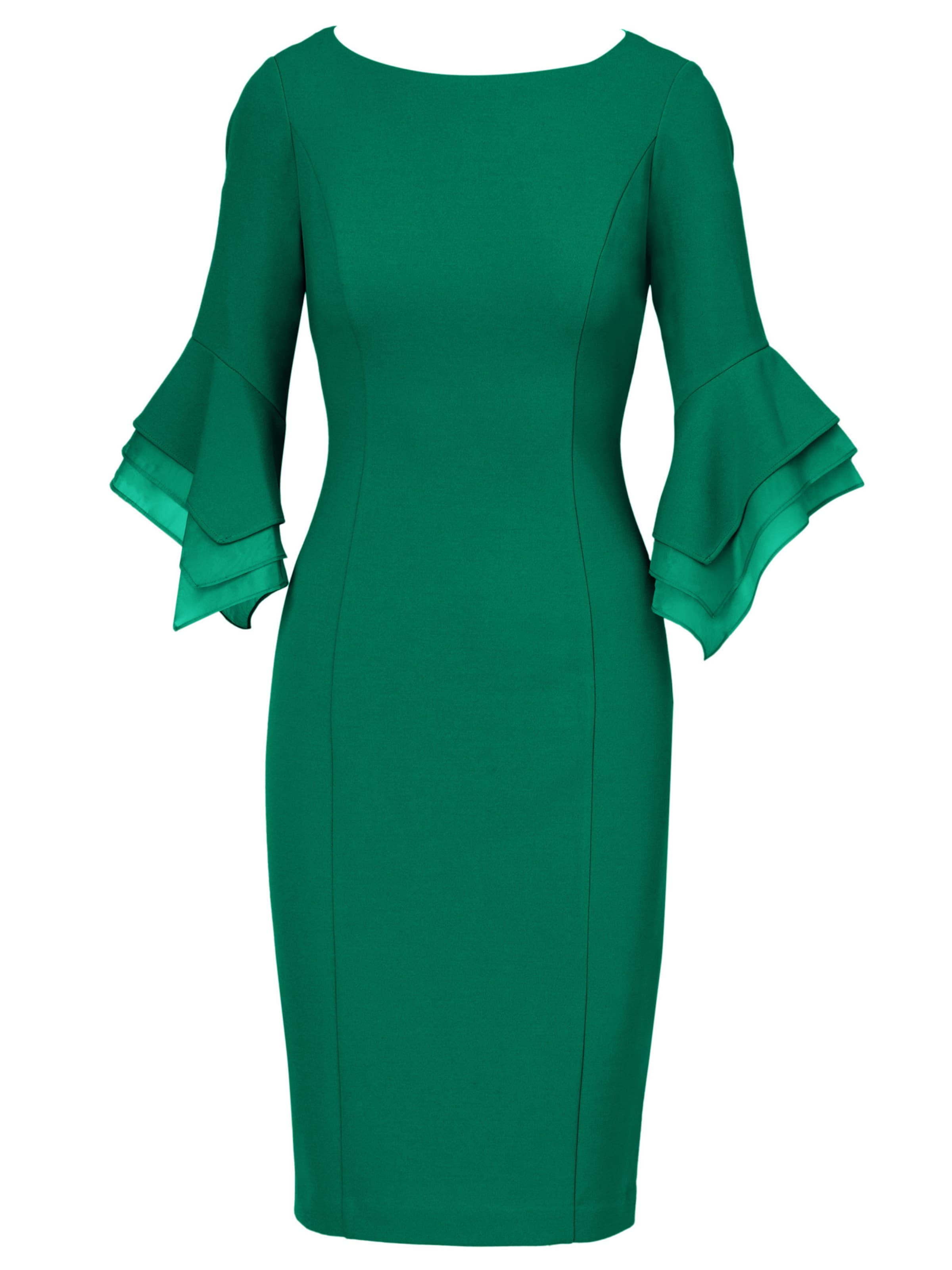 【海外限定】AdriannaPapell ドレス☆Green Knit Crepe Tiered S Buy Adrianna Papell Green Knit Crepe Tiered Sleeve Dress