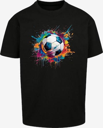 T-Shirt 'Bunte Fußball Grafik' F4NT4STIC en noir : devant