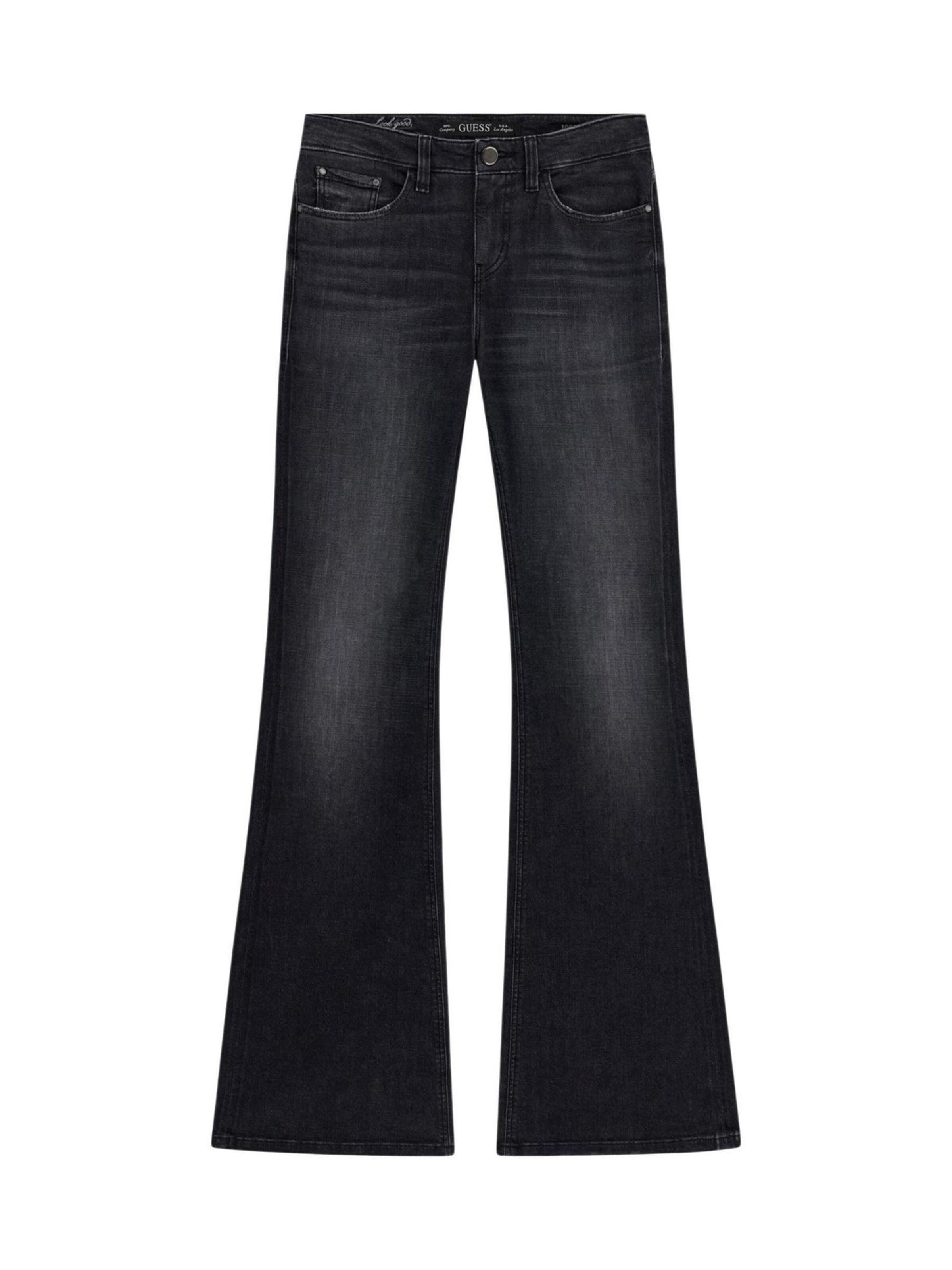 GUESS Flared Jeans 'BEVERLY LOW RISE W6BAJ7 D2088' in Zwart