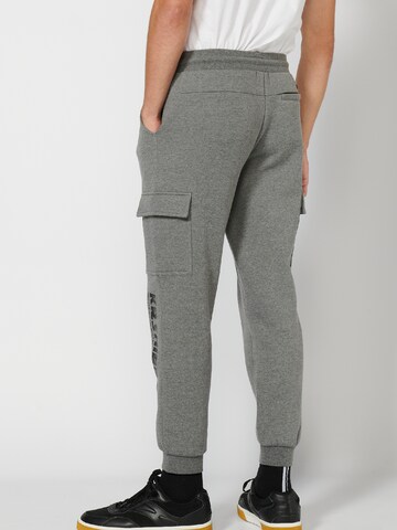 KOROSHI - Tapered Calças cargo em cinzento