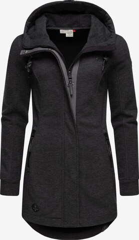 Ragwear Zip-Up Hoodie in Black: front