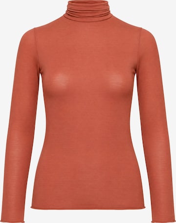 Maglietta intima 'Body Dolcevita Manica Lunga in Cashmere e Modal' di Ciocca in arancione: frontale