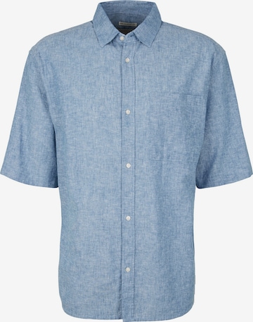 TOM TAILOR DENIM Button Up Shirt in Blue: front