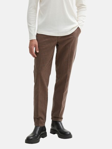 TOM TAILOR DENIM Tapered Chino Pants in Brown: front