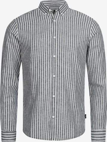 INDICODE JEANS Regular fit Button Up Shirt 'Brayden' in Grey: front