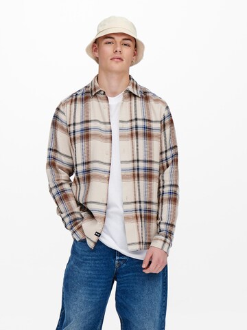 Only & Sons Regular fit Overhemd 'Ted' in Grijs: voorkant