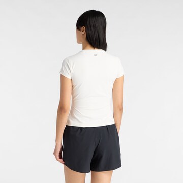 new balance Top 'Ribbed Fitted T-Shirt' in Wit