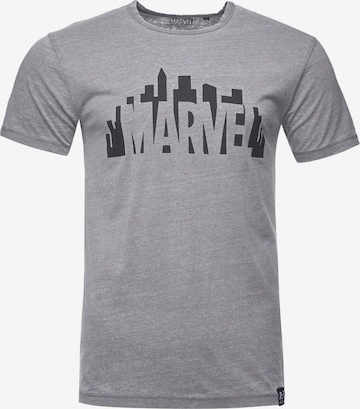 Recovered T-Shirt 'Marvel City' in Grau: predná strana