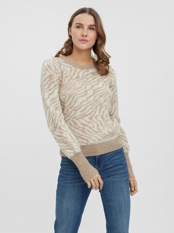 VERO MODA - Pullover 'Tari' em castanho: frente