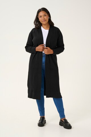 Cardigan 'KCRinye' KAFFE CURVE en noir : devant