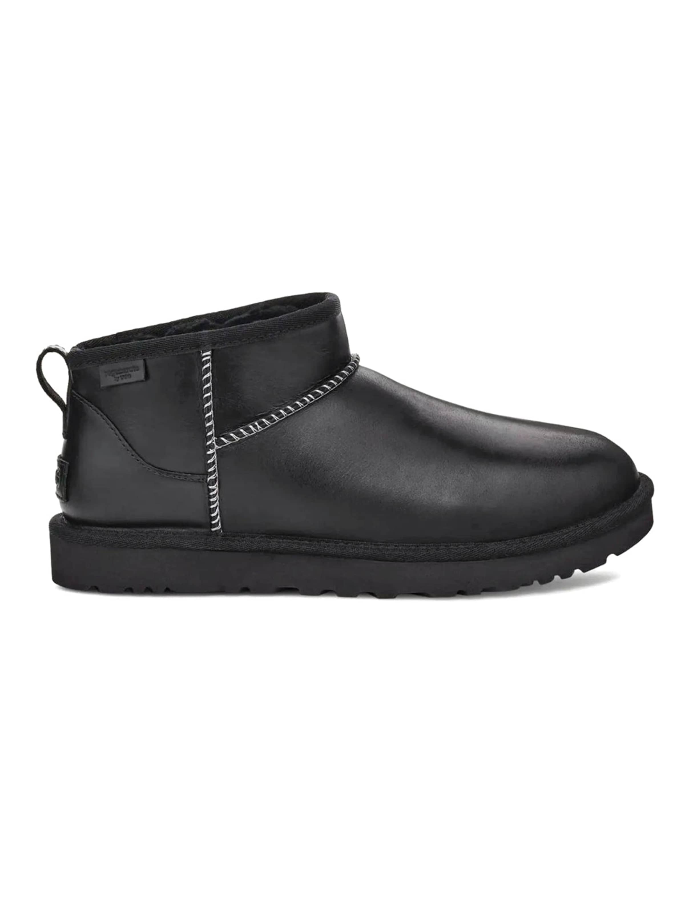 UGG Lace-Up Boots '® M CLASSIC ULTRA MINI LTHR REGENERATE BLACK' in Black: front
