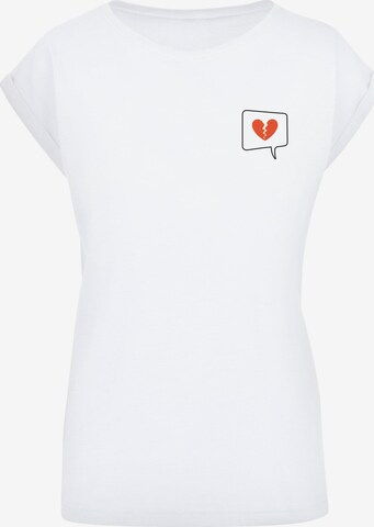 Merchcode T-Shirt 'Heartbreak' in Weiß: predná strana