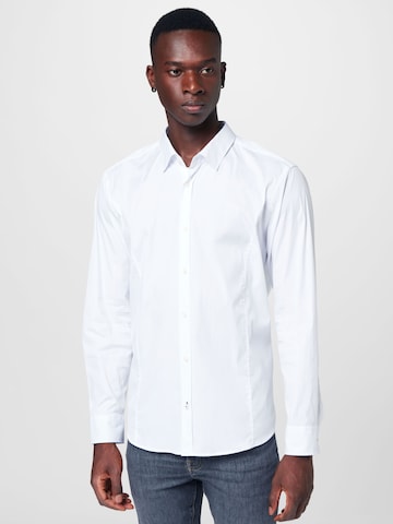 Coupe slim Chemise 'Victor' JOOP! en blanc : devant