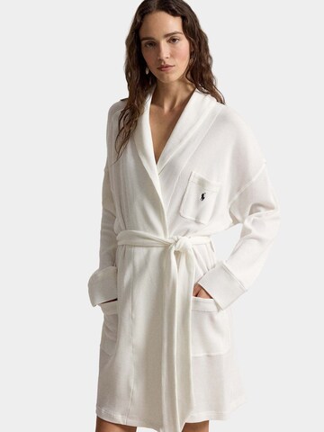 Polo Ralph Lauren Bathrobe short ' Club Waffle ' in White: front