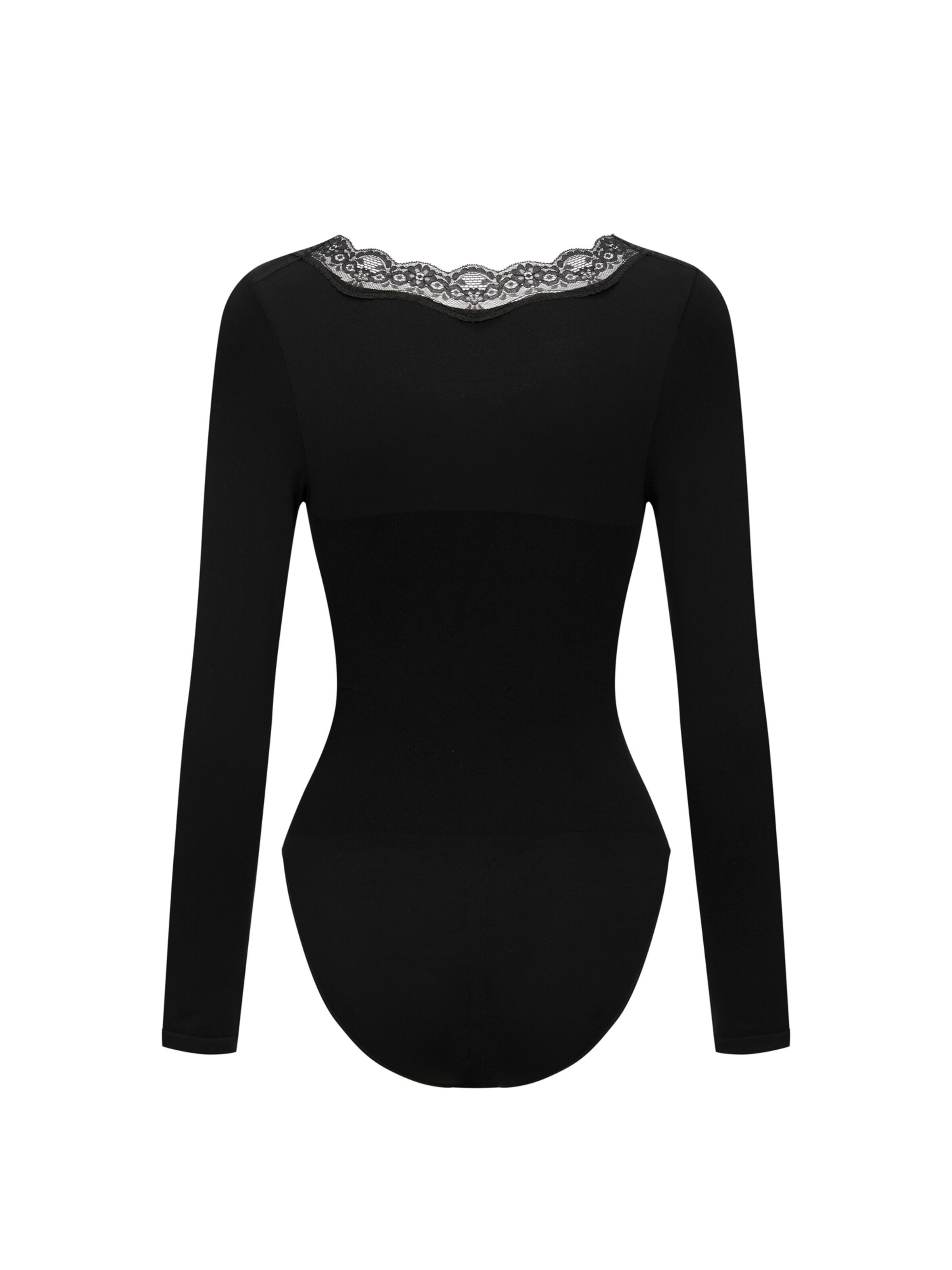 cfab - Body modelador 'Lace Bodysuit Sculpting Shapewear Longsleeve mit Slip' em preto