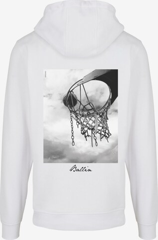 Sweat-shirt 'Ballin 2.0' Mister Tee en blanc : devant