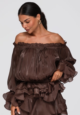 Ombre Blouse in Bruin: voorkant