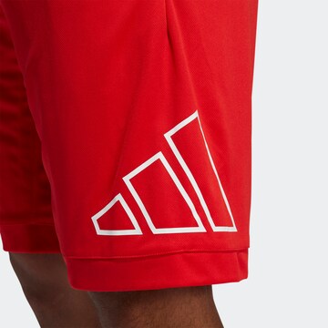 ADIDAS PERFORMANCE - Loosefit Calças de desporto em vermelho