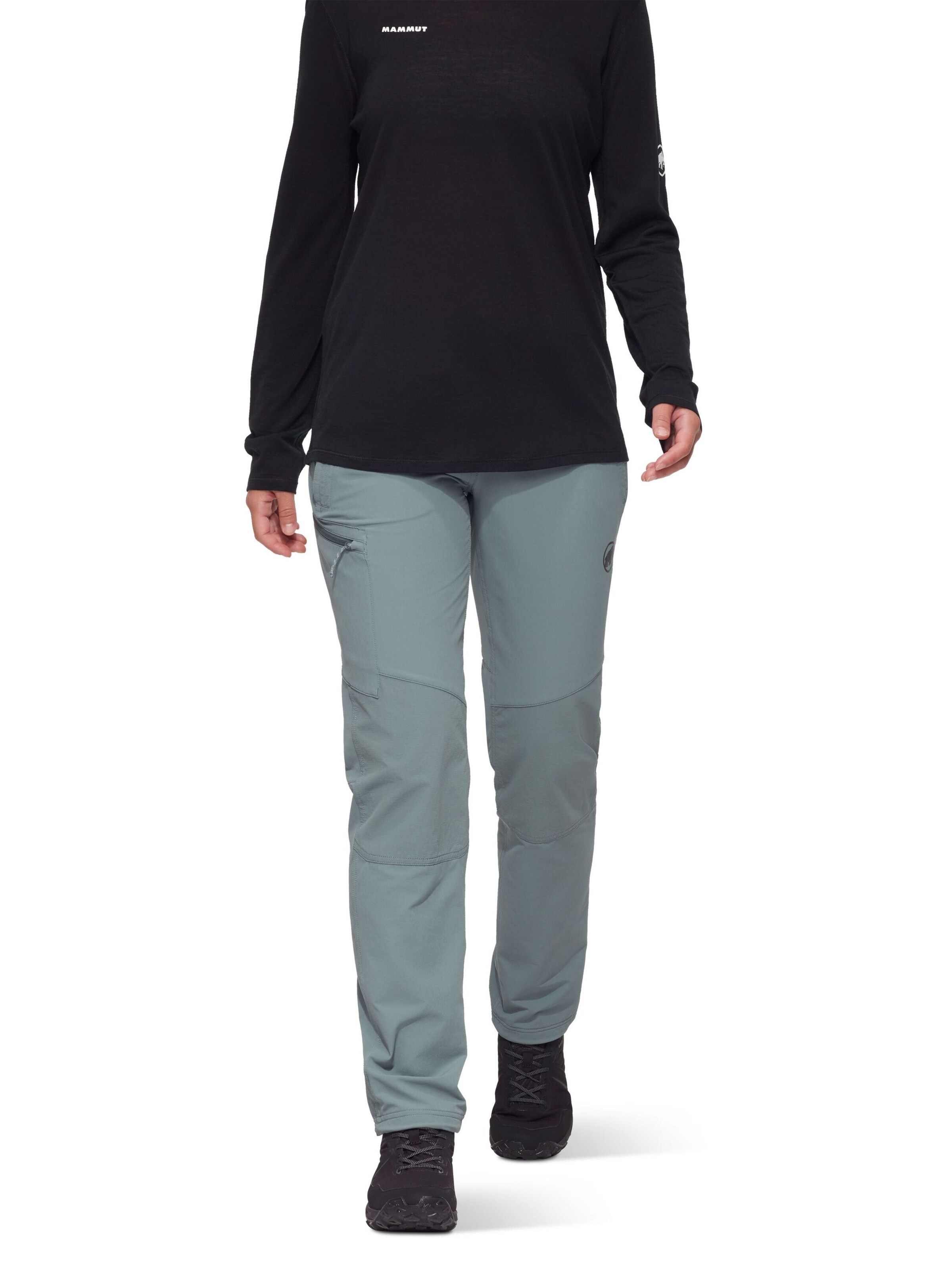 MAMMUT Regular Outdoor Pants 'Runbold Guide' in Grey: front