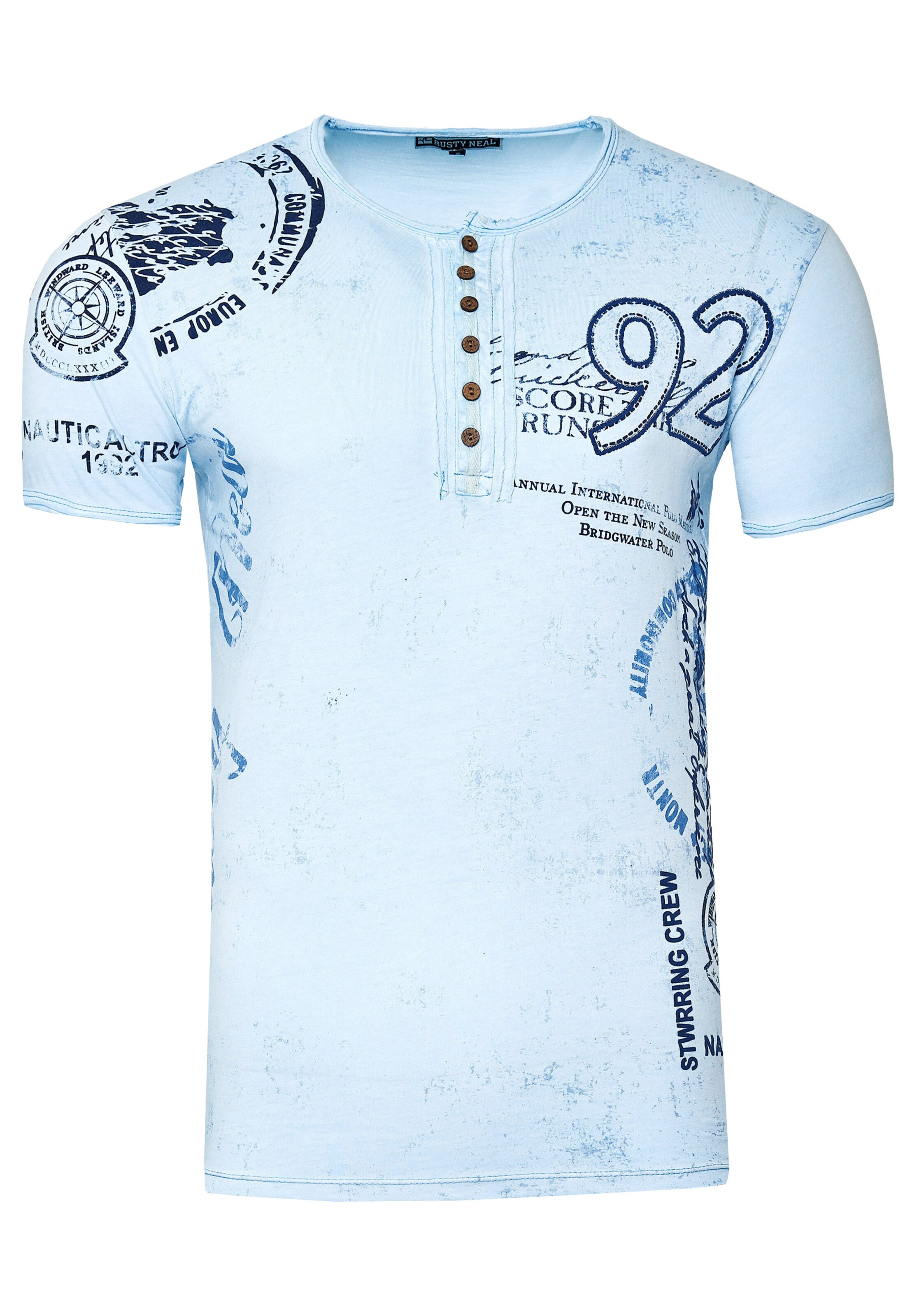 Rusty Neal Shirt in Blauw: voorkant