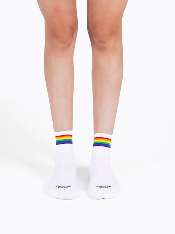 American Socks Ankle socks 'Rainbow Pride' in White