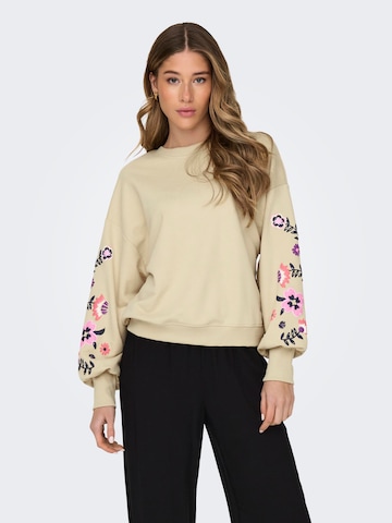 ONLY Sweatshirt 'BROOKE' in Beige: front