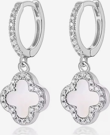 ROUGEMONT Jewellery Ohrringe 'Funkelnde Kleeblatt Glücksbringer' in Silber: Vorderseite