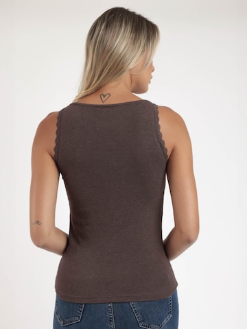 admas - Top 'Camiseta Sin Mangas Romantic Rib para Mujer' en marrón