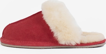 Minnetonka Тапки 'Sheepskin Slide' в Красный: спереди