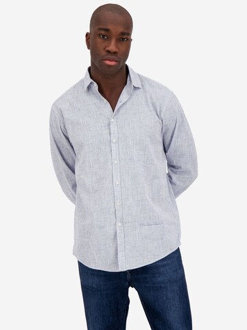 BETTER RICH Regular Fit Hemd 'Structure K' in Blau: Vorderseite