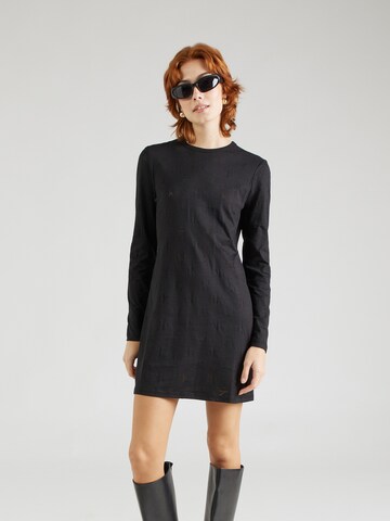 melns Calvin Klein Jeans Kleita 'BURN OUT': no priekšpuses