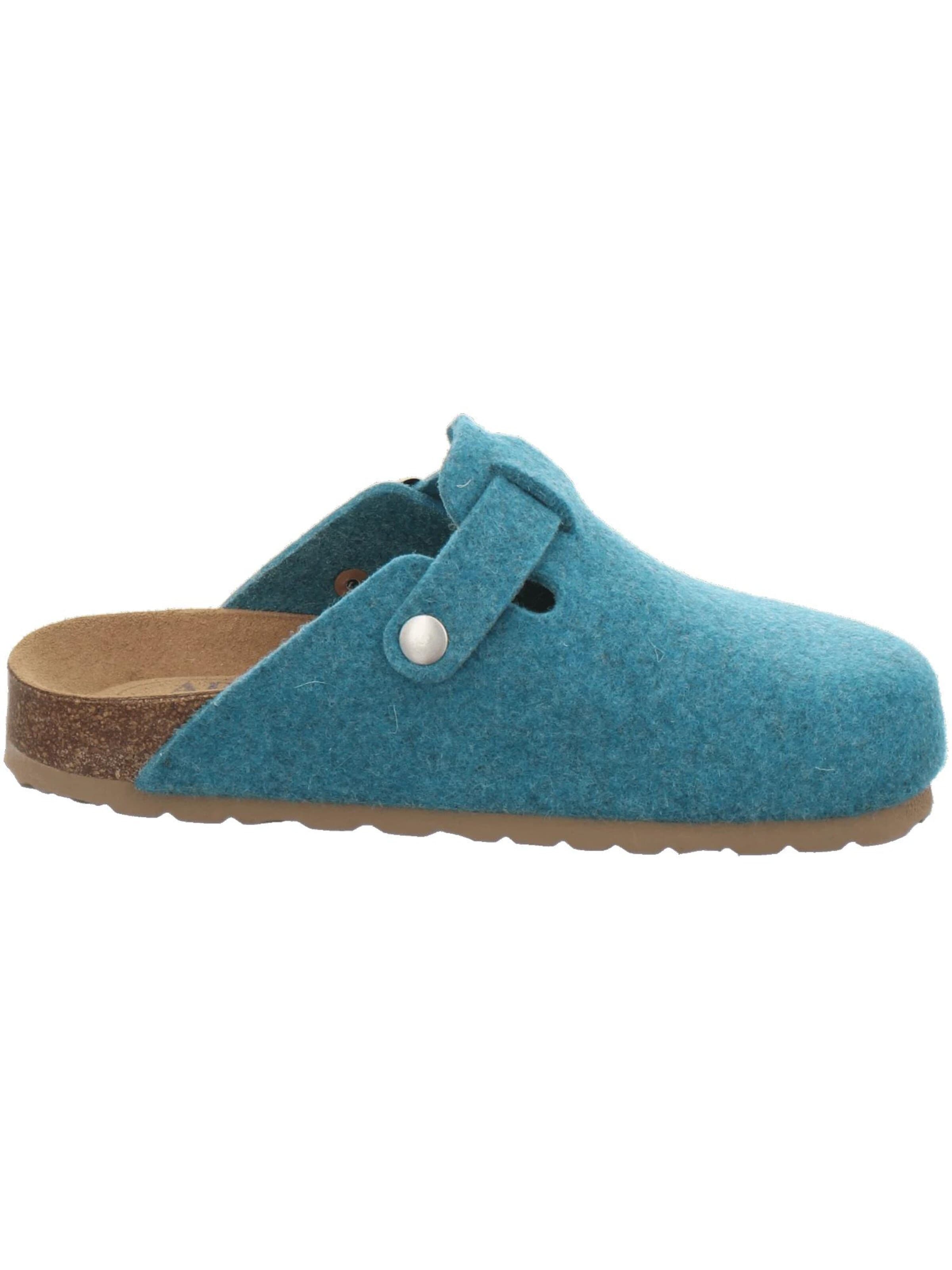 Pantoufle 'Hausschuhe Damen Filz türkis' AFS-Schuhe en bleu