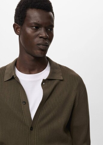 MANGO MAN Knit Cardigan 'London' in Green