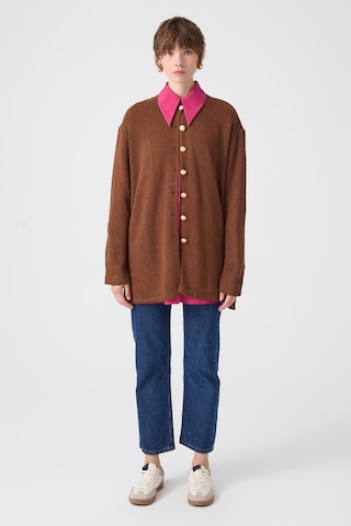 Touche Prive Gebreid vest in Bruin