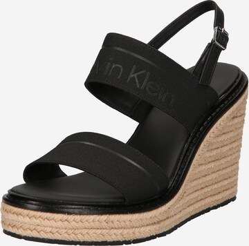 Calvin Klein Páskové sandály – černá: přední strana