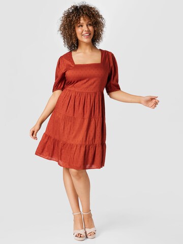 Robe 'Sina' ABOUT YOU Curvy en marron : devant