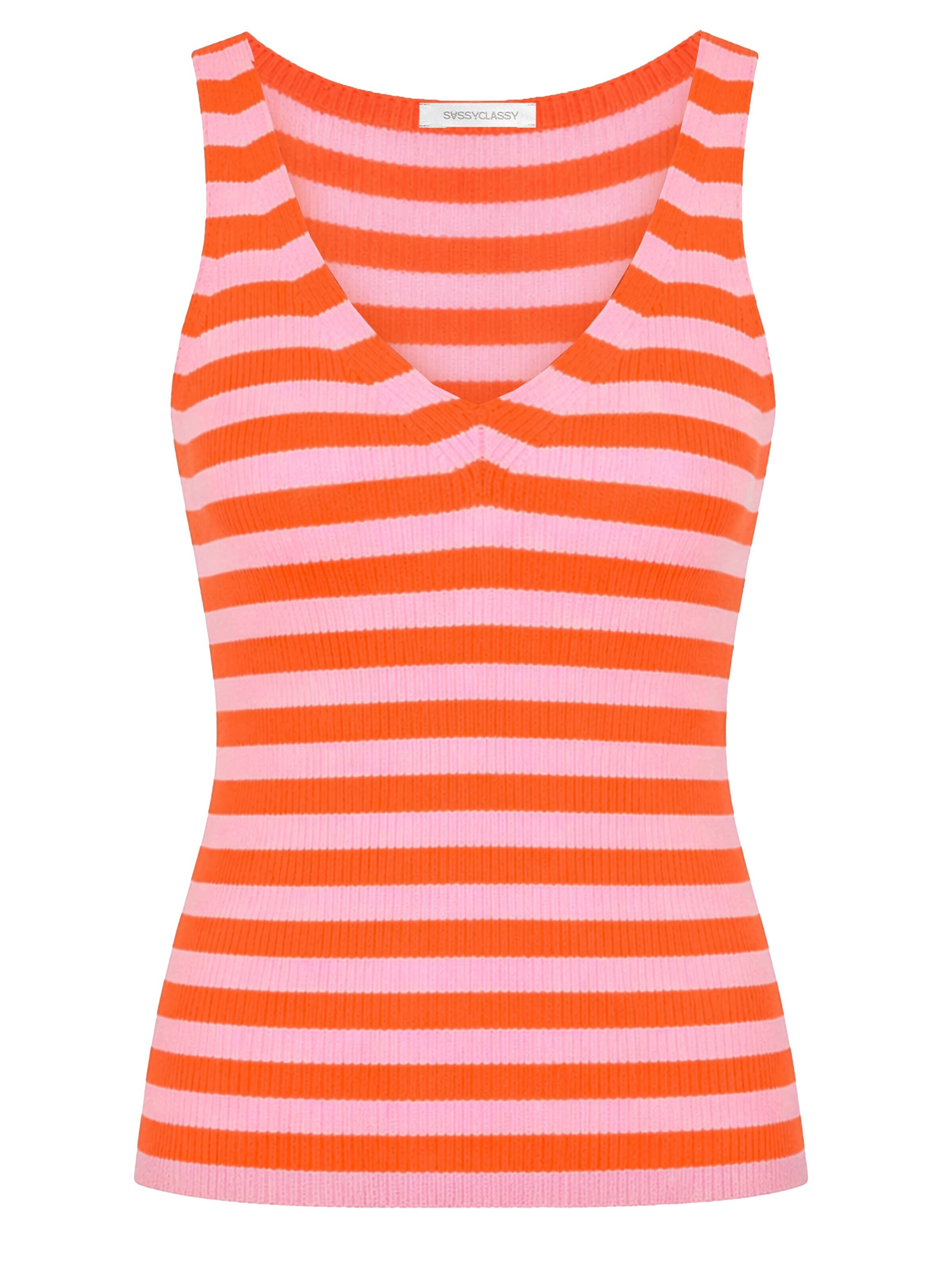 SASSYCLASSY Knitted Top in Orange: front