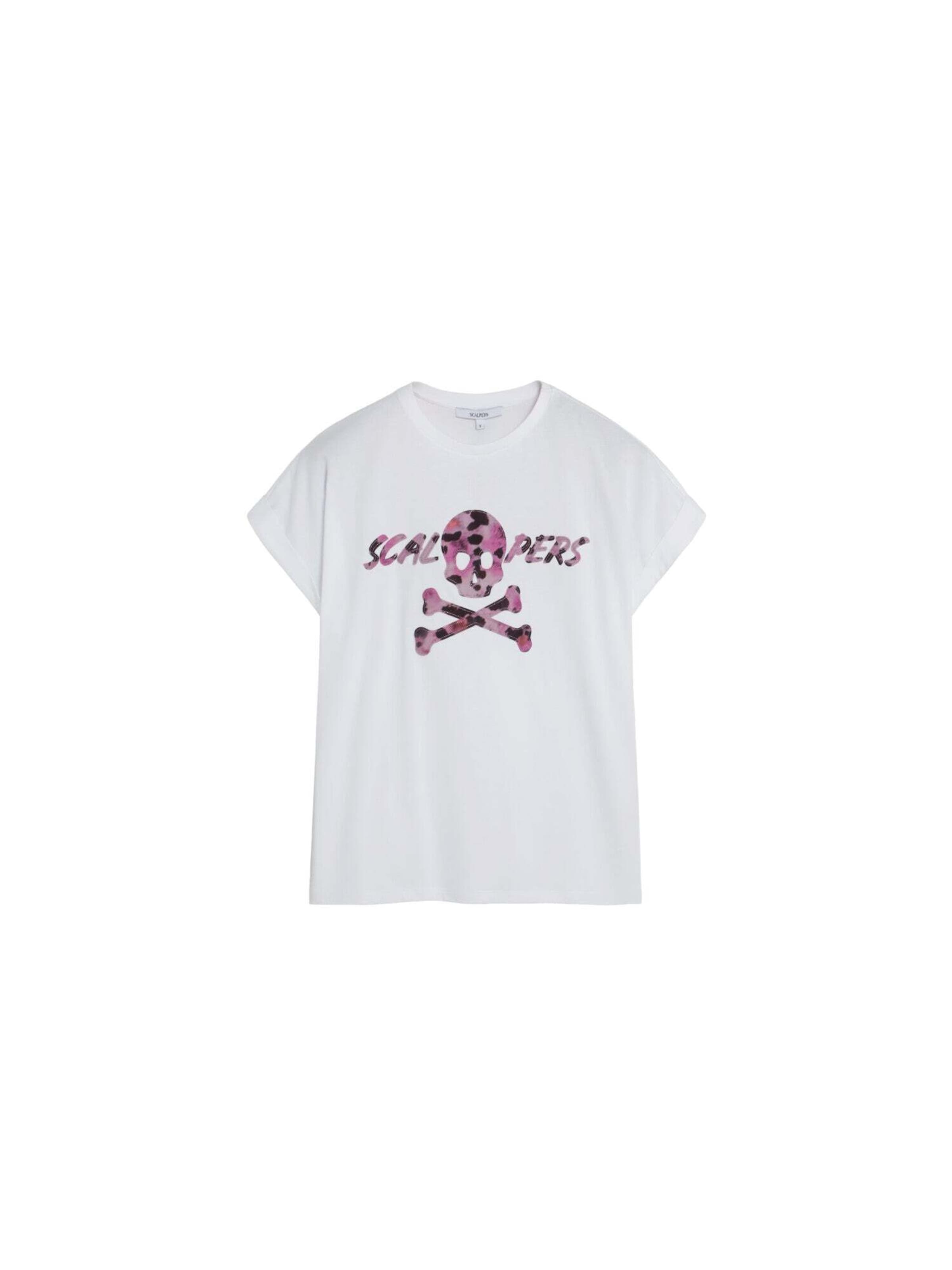 T-shirt 'Spot Trize Skull' Scalpers en blanc : devant