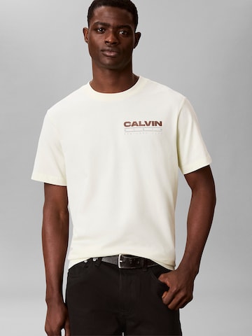 Calvin Klein Jeans Regular T-Shirt in Gelb: Vorderseite