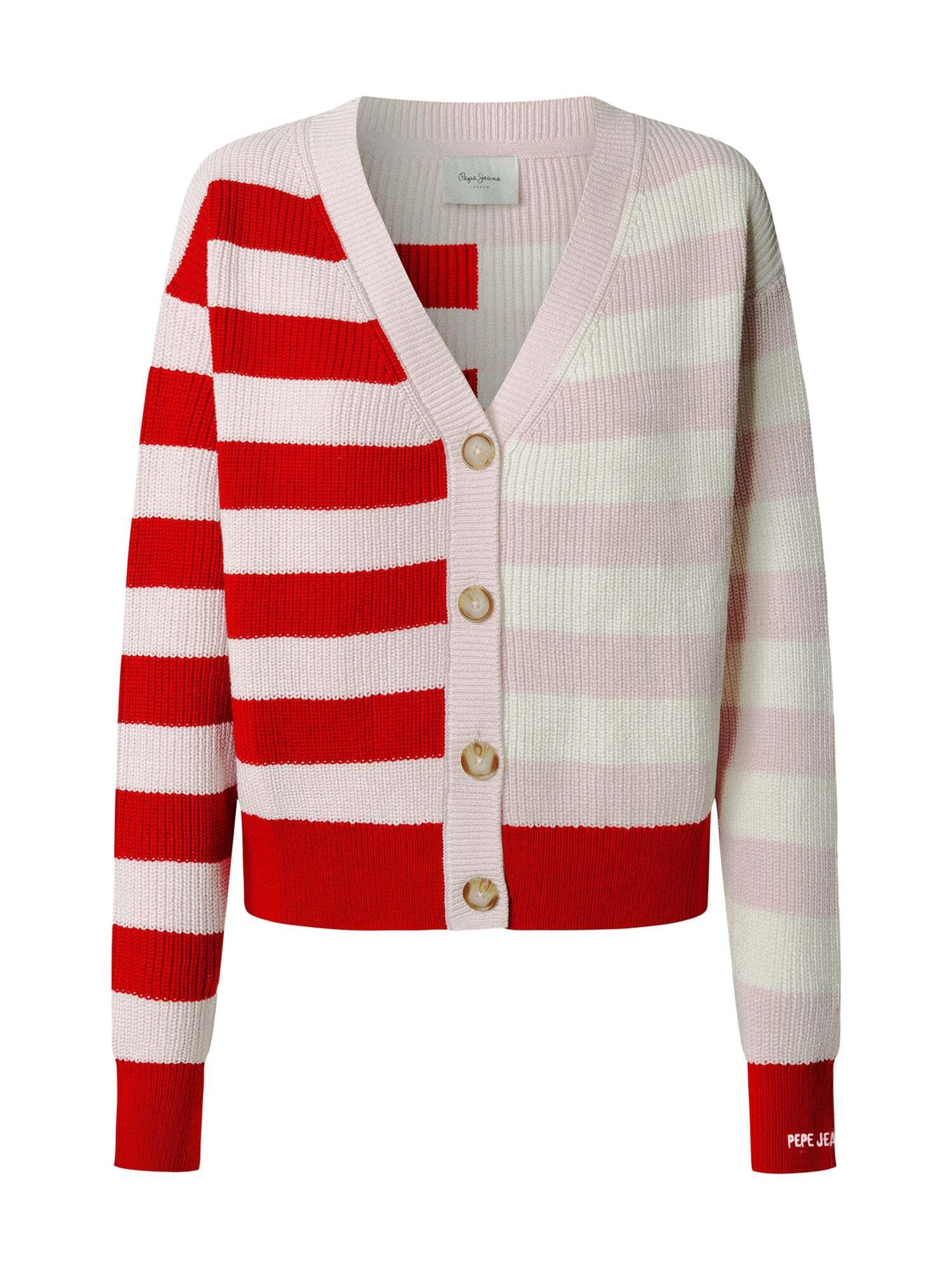 Pepe Jeans Knit cardigan 'Kimma' in Rose / Red / Natural white, Item view