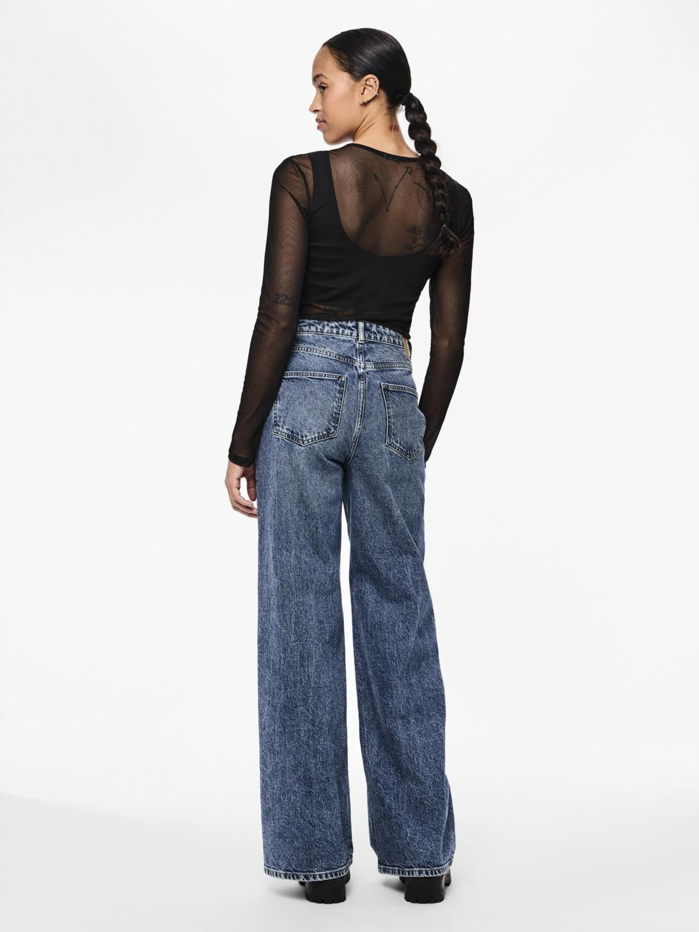PIECES Wide leg Jeans SELMA in Blue Denim ABOUT YOU