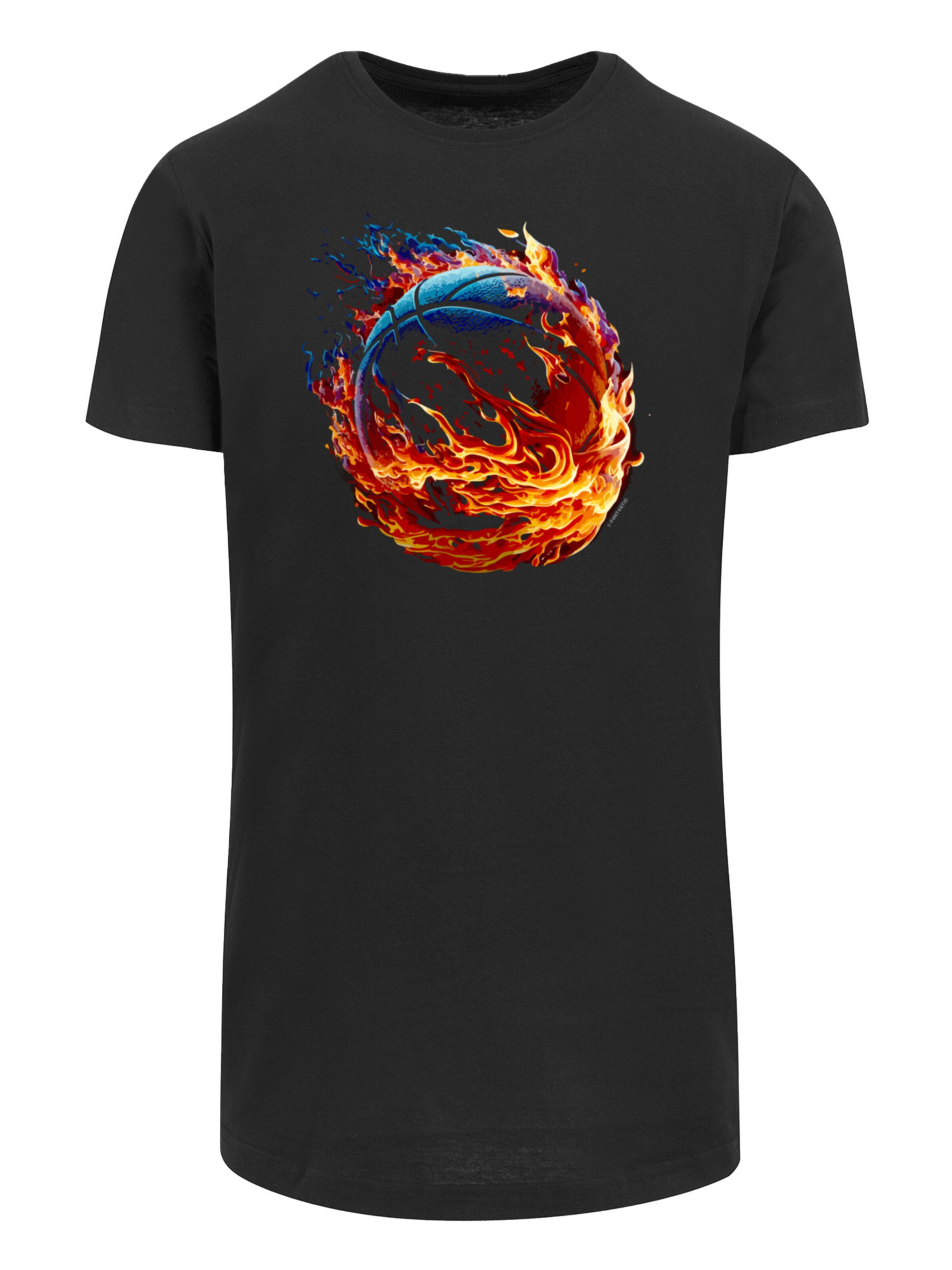T-Shirt 'Basketball Sports Collection On FIRE' F4NT4STIC en noir : devant