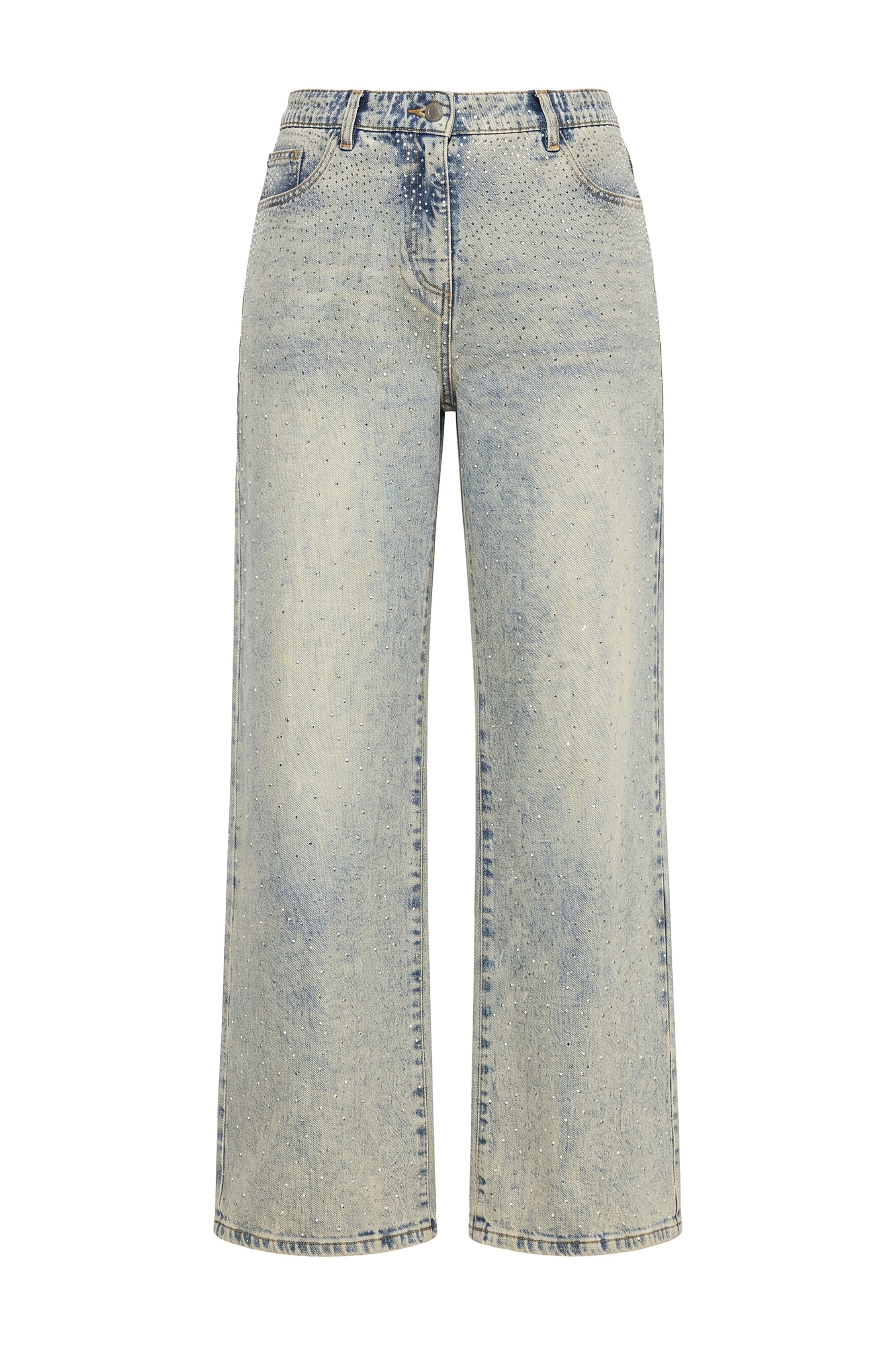 Ulla Popken Wide Leg Jeans in Blau: Vorderseite