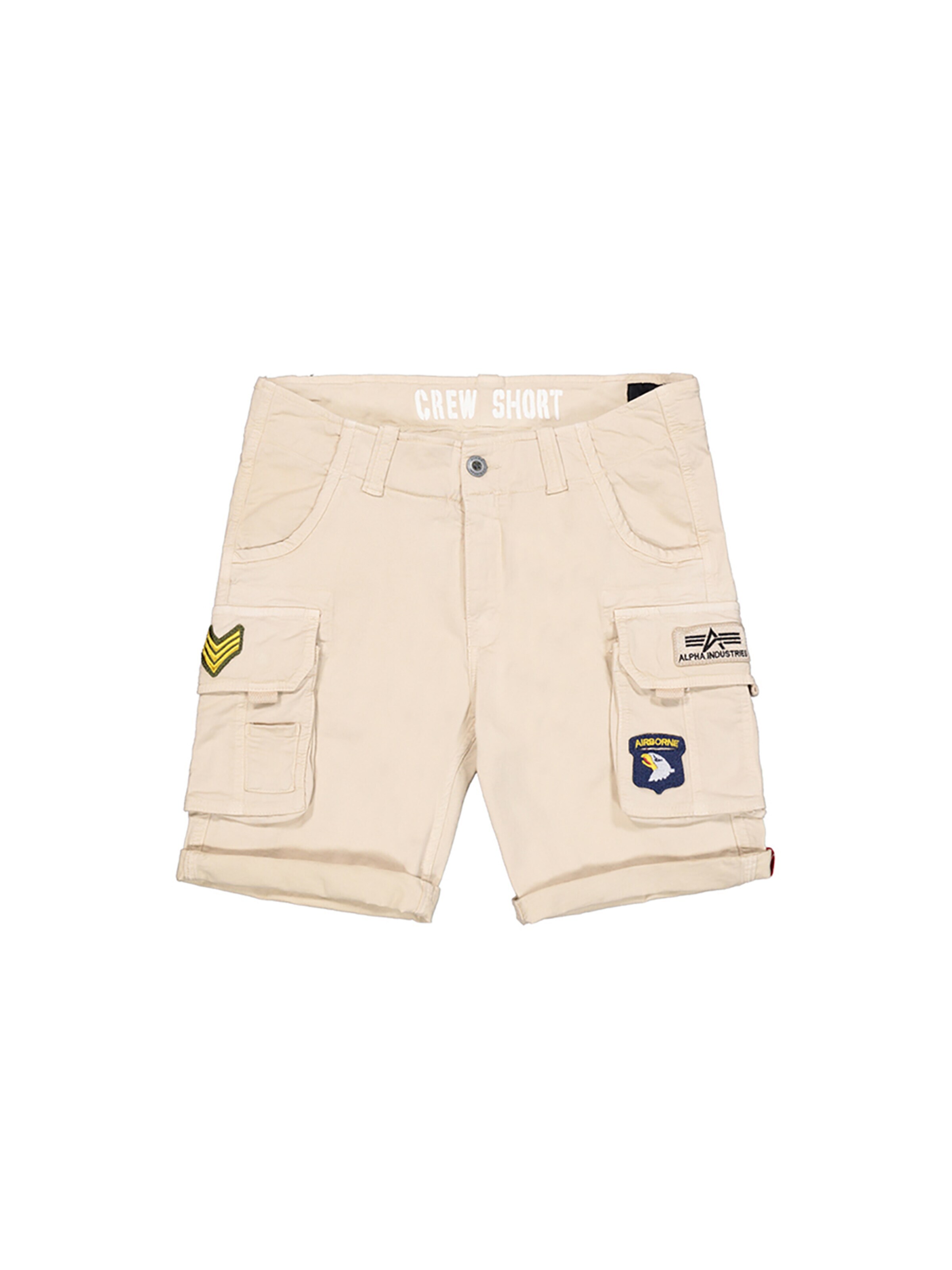 ALPHA INDUSTRIES Slimfit Hose 'Crew Patch'‌‌‌‌‌‌ in Beige: Vorderseite