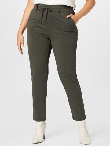 ONLY Carmakoma Tapered Pants 'CARGoldtrash Classic' in Green: front