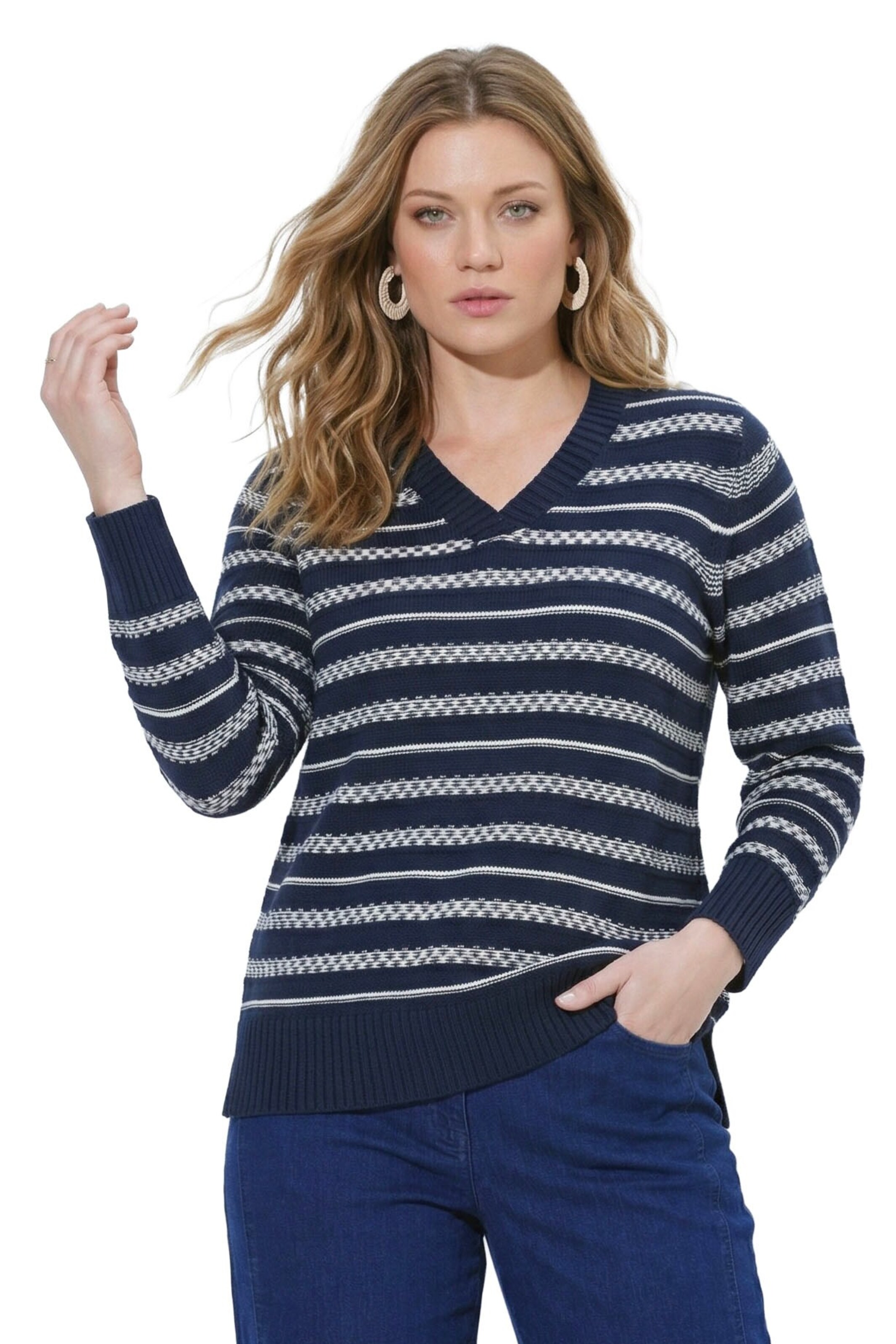 Ulla Popken Pullover in Blau: Vorderseite